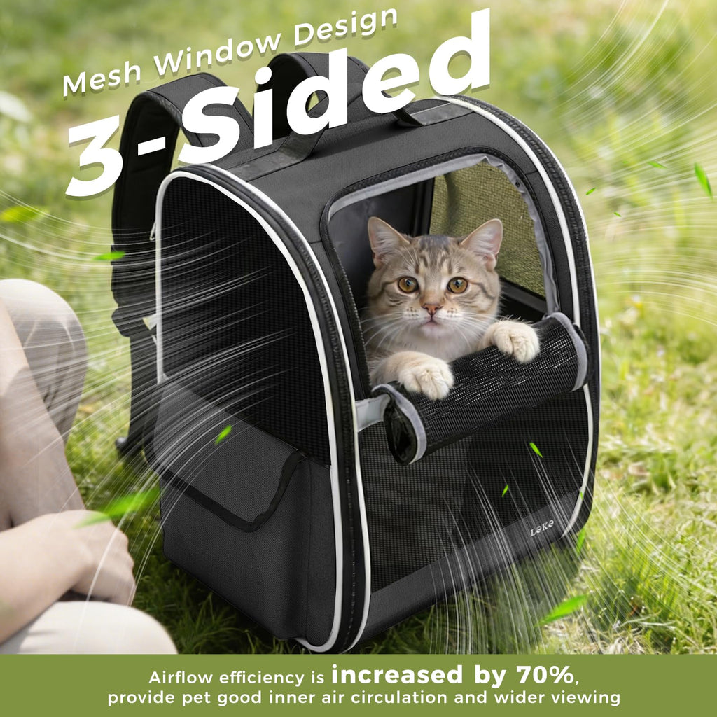 Dog Carrier Backpack for Small Medium Dogs Cats up to 18 lbs, Breathable Pet Backpack Carrier with 3 Entrances V37566