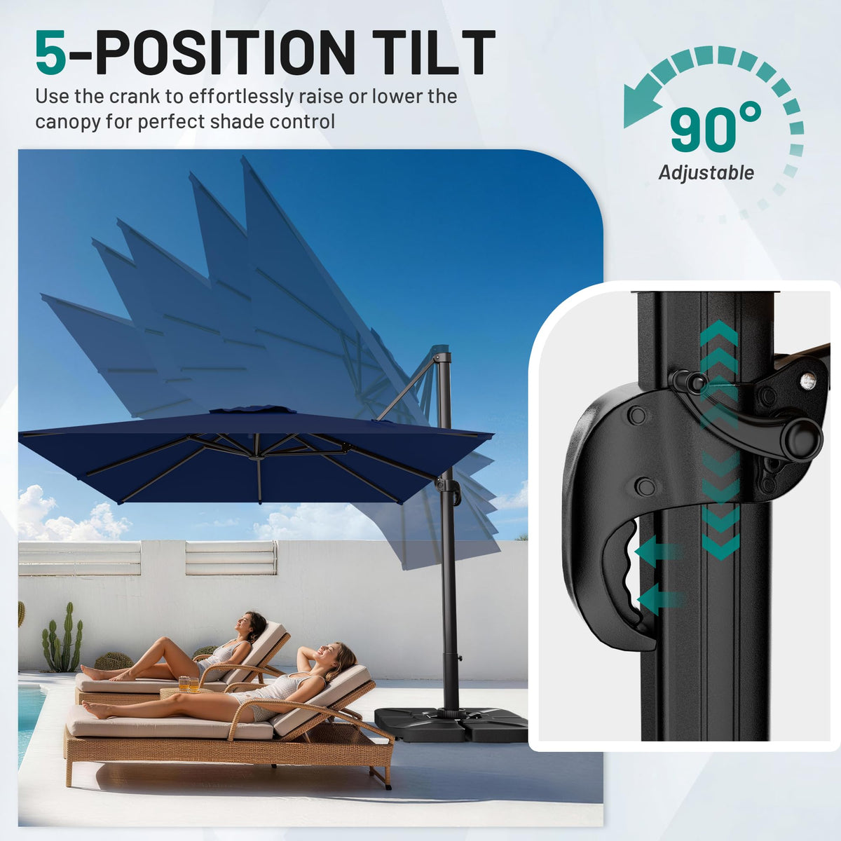 10 X 13 FT Cantilever Umbrella with 360-Degree Rotation Z412