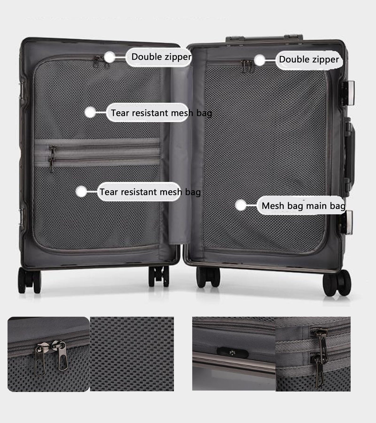 White Hard Shell Carry on Luggage M296