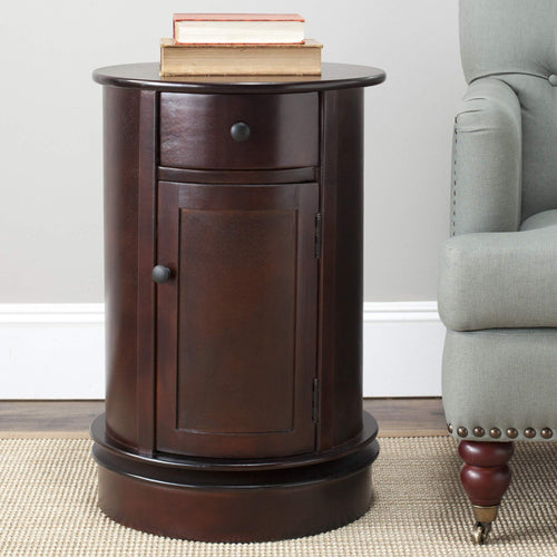 26" Dark Cherry Swivel Storage Accent Table M76606