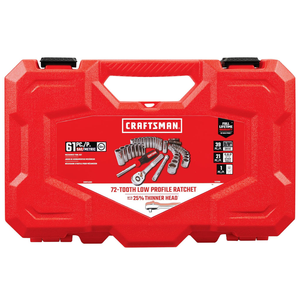 Mechanics Tool Set, 3/8 Inch Drive, 61 Piece P799