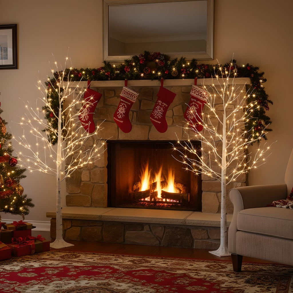 6ft Prelit White Christmas Trees 2Pack K12124