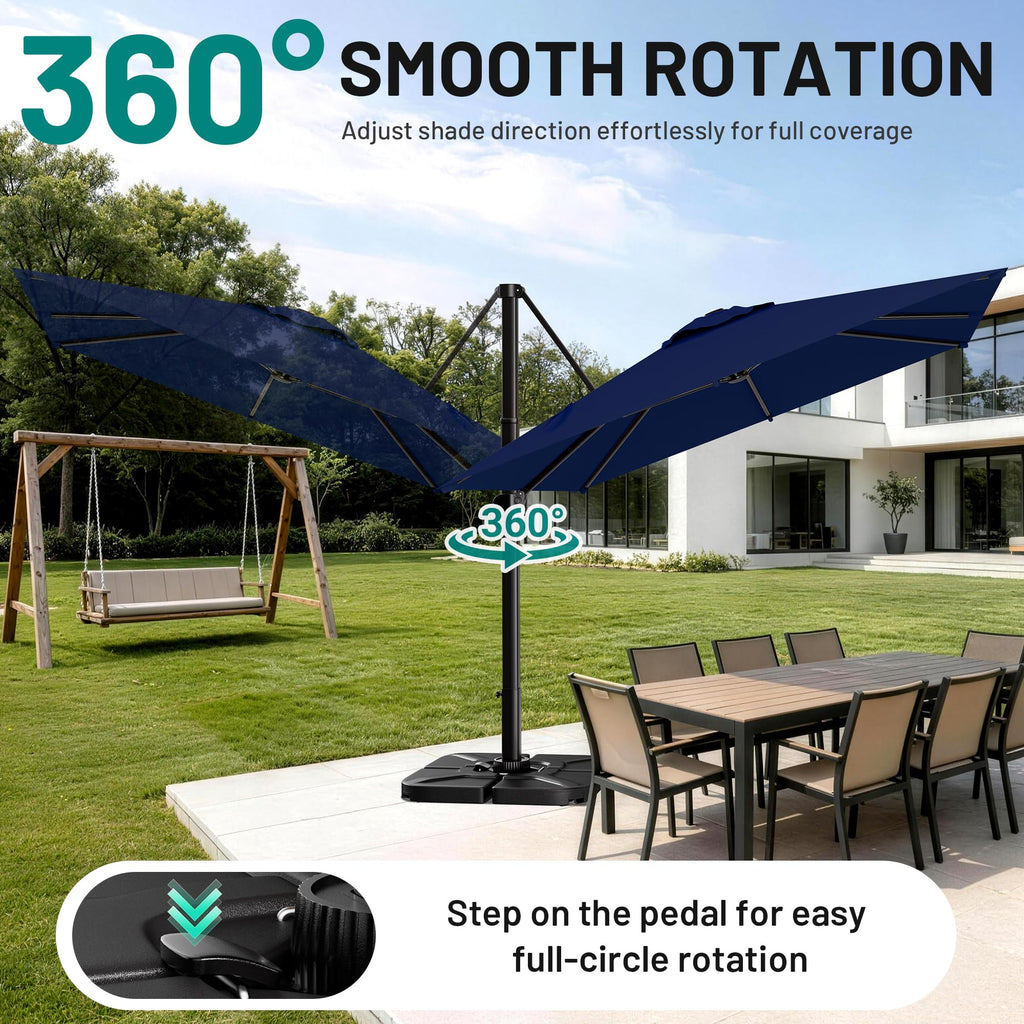 10 X 13 FT Cantilever Umbrella with 360-Degree Rotation Z412
