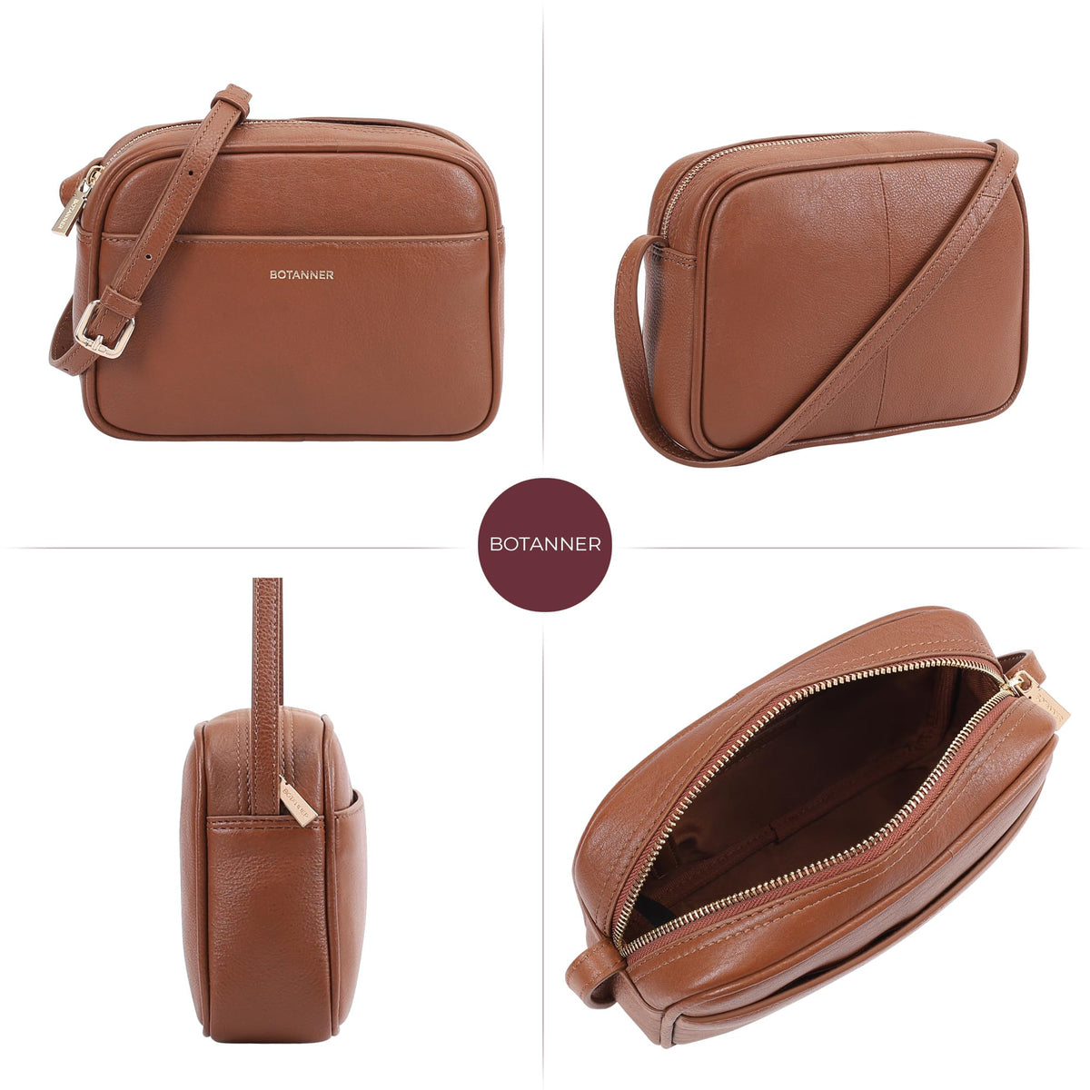 Genuine Leather Crossbody Bag with Adjustable Strap N768185