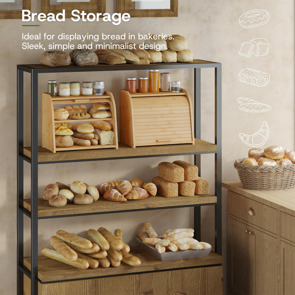 Large Bamboo Wood Bread Box L39073