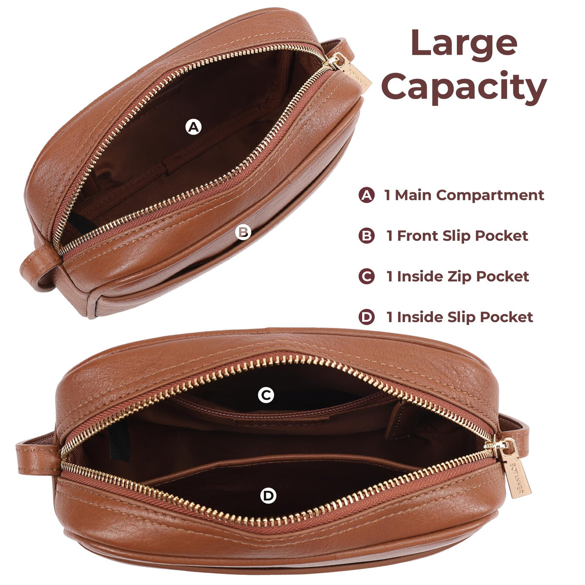 Genuine Leather Crossbody Bag with Adjustable Strap N768185
