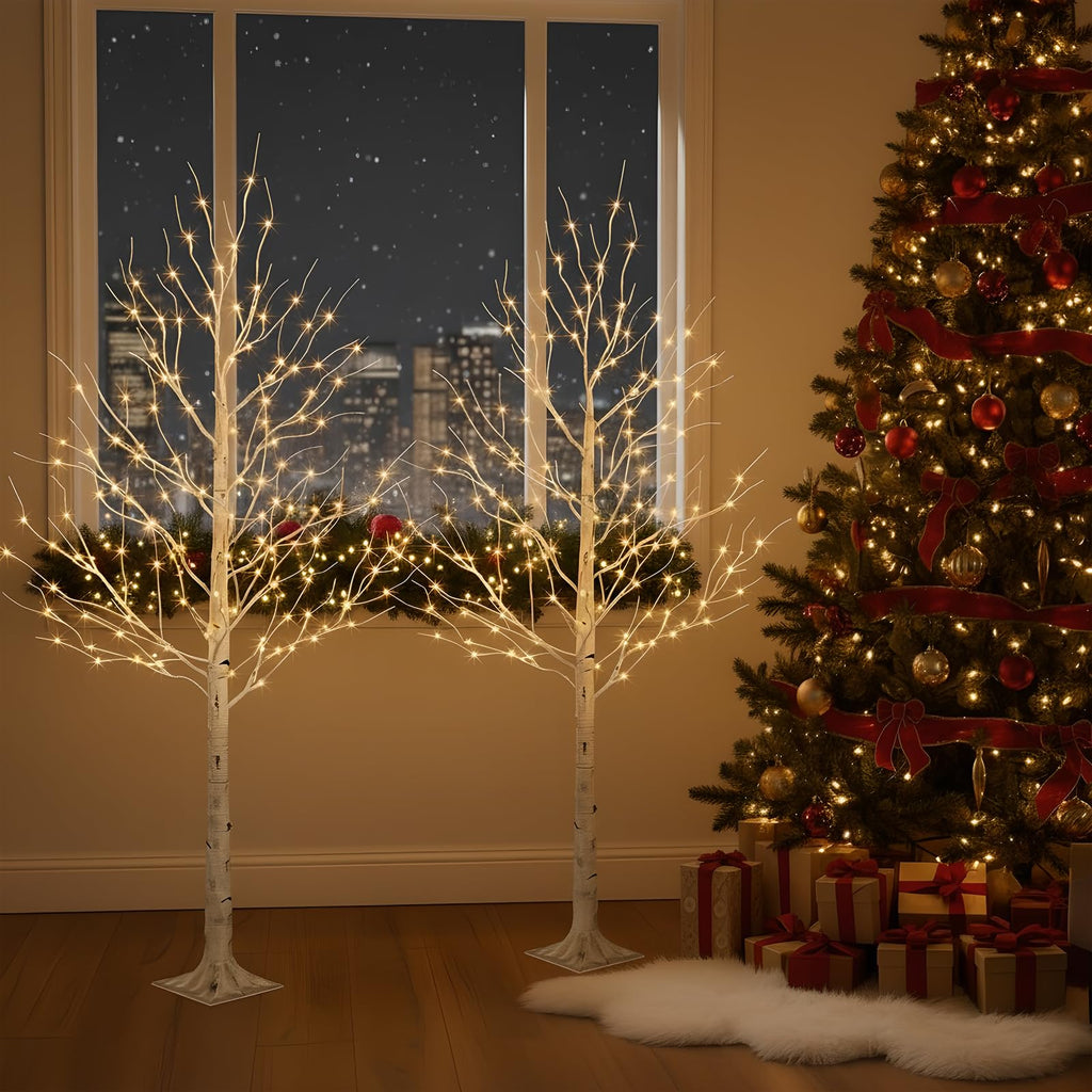 6ft Prelit White Christmas Trees 2Pack K12124