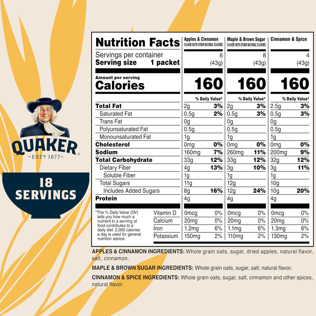 Instant Oatmeal 18 Count I5460