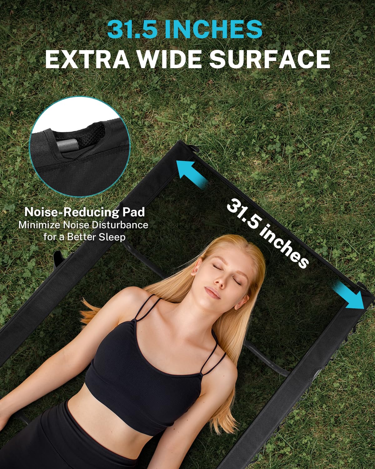 31.5" Wide Ultralight Portable Folding Mesh Camping Cot I490