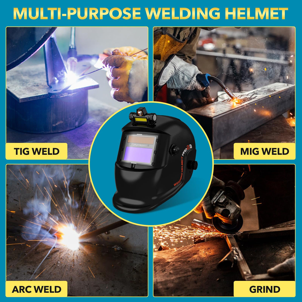 Welding Helmet Auto Darkening Solar Powered Q95894