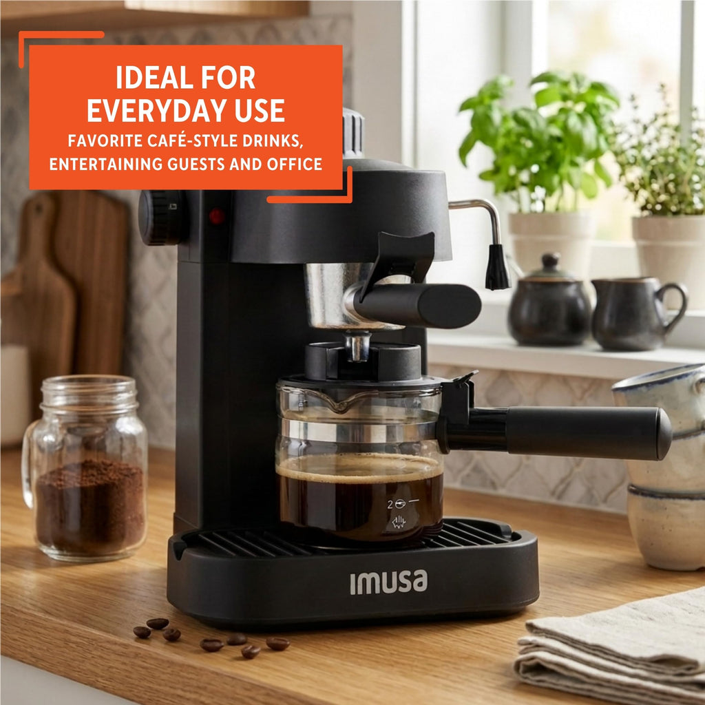 4 Cup Electric Espresso Cappuccino Coffee Maker, Black J917789