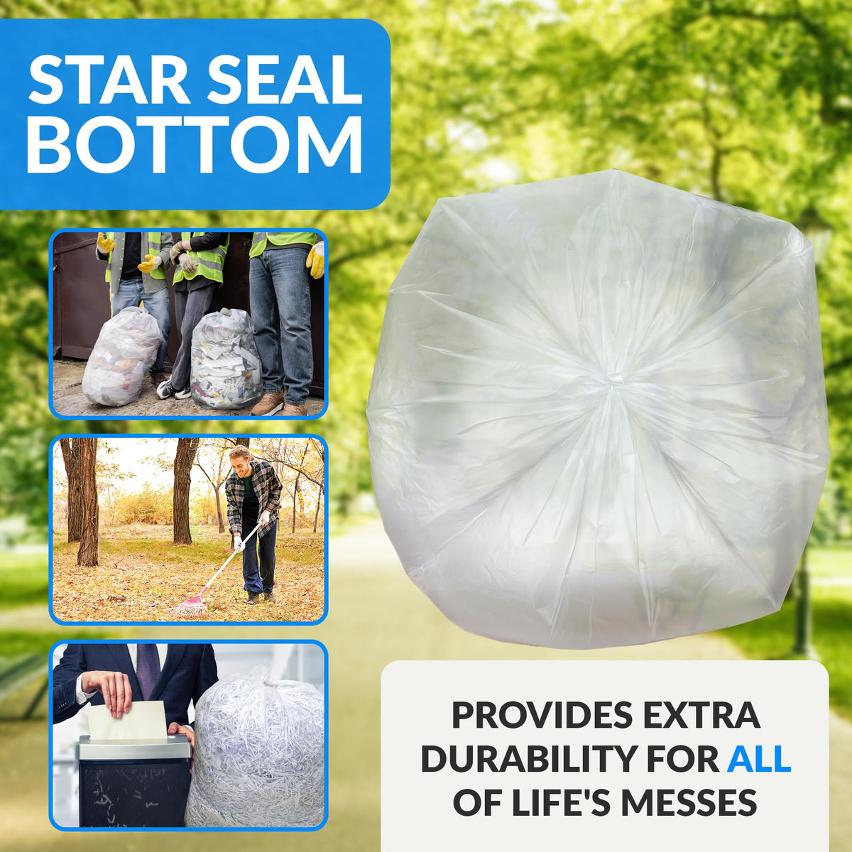 Clear Trash Bags with Twist Ties 250 Count Heavy Duty E693