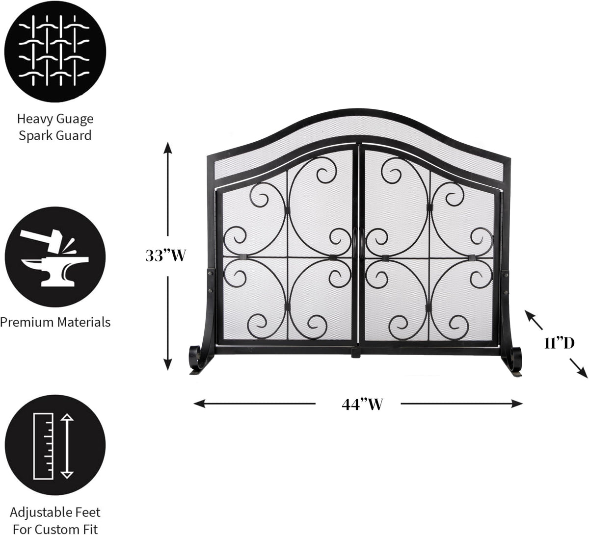 Black Metal Fireplace Screen A32563
