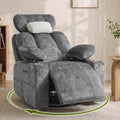 Dark Gray Swivel Rocking Recliner Chair with USB Charging C598