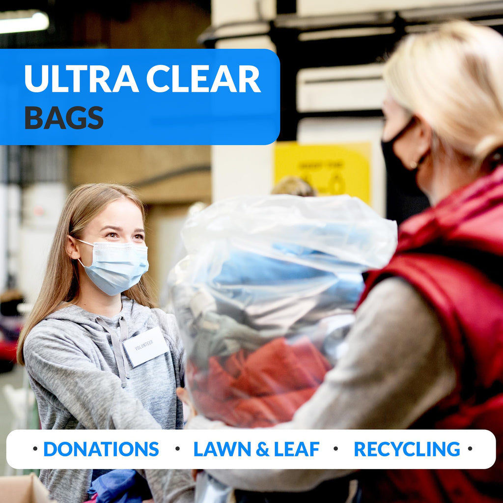 Clear Trash Bags with Twist Ties 250 Count Heavy Duty E693