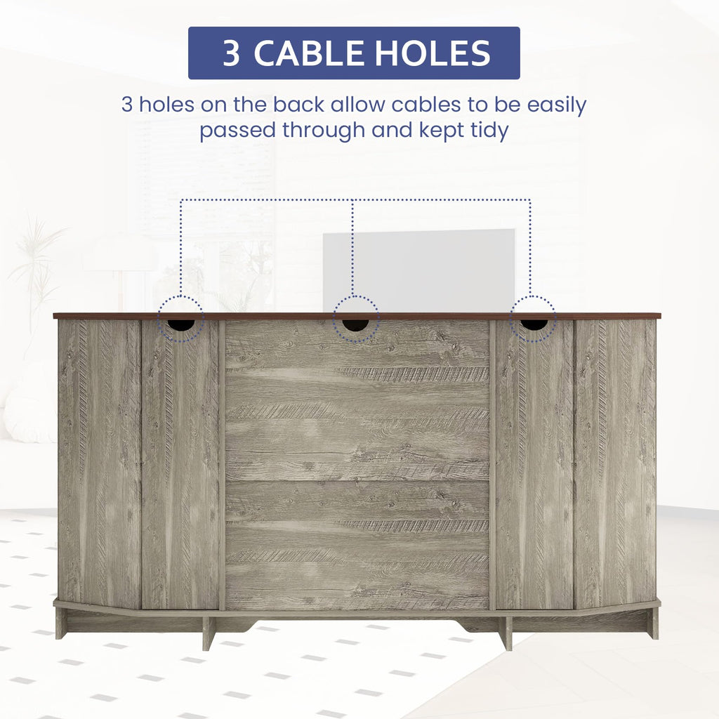 Corner TV Stand with Sliding Barn Door & Removable Shelves F2511