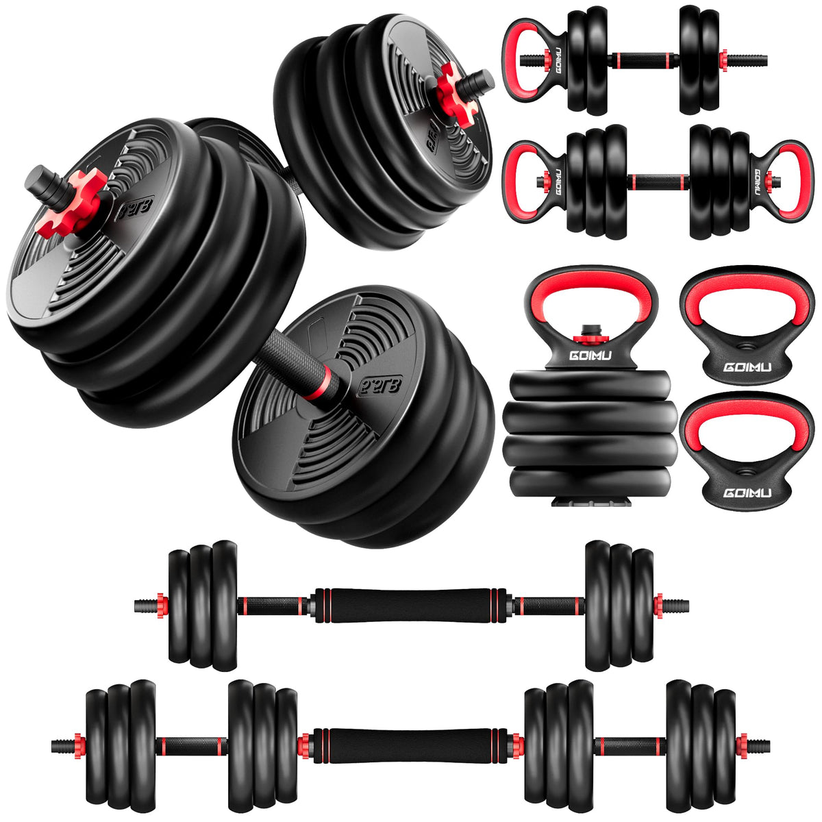 Adjustable Dumbbells Free Weight Set 4 in 1 T15094