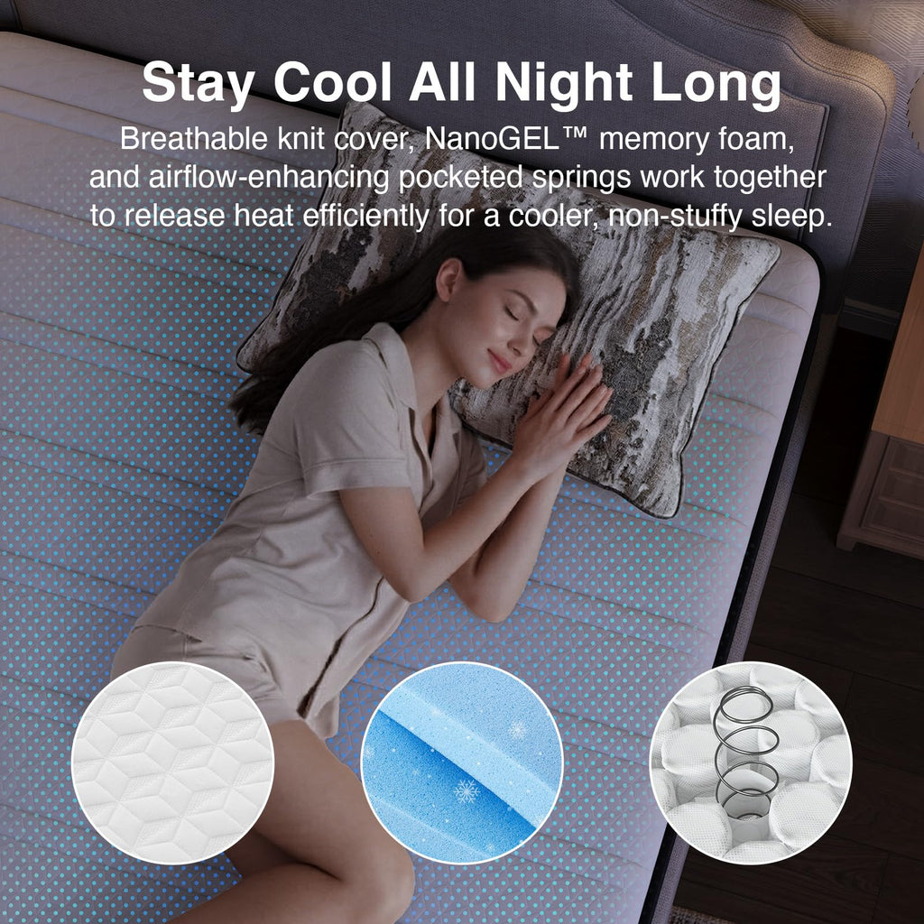 Queen 12 Inch Cooling Hybrid Mattress X927