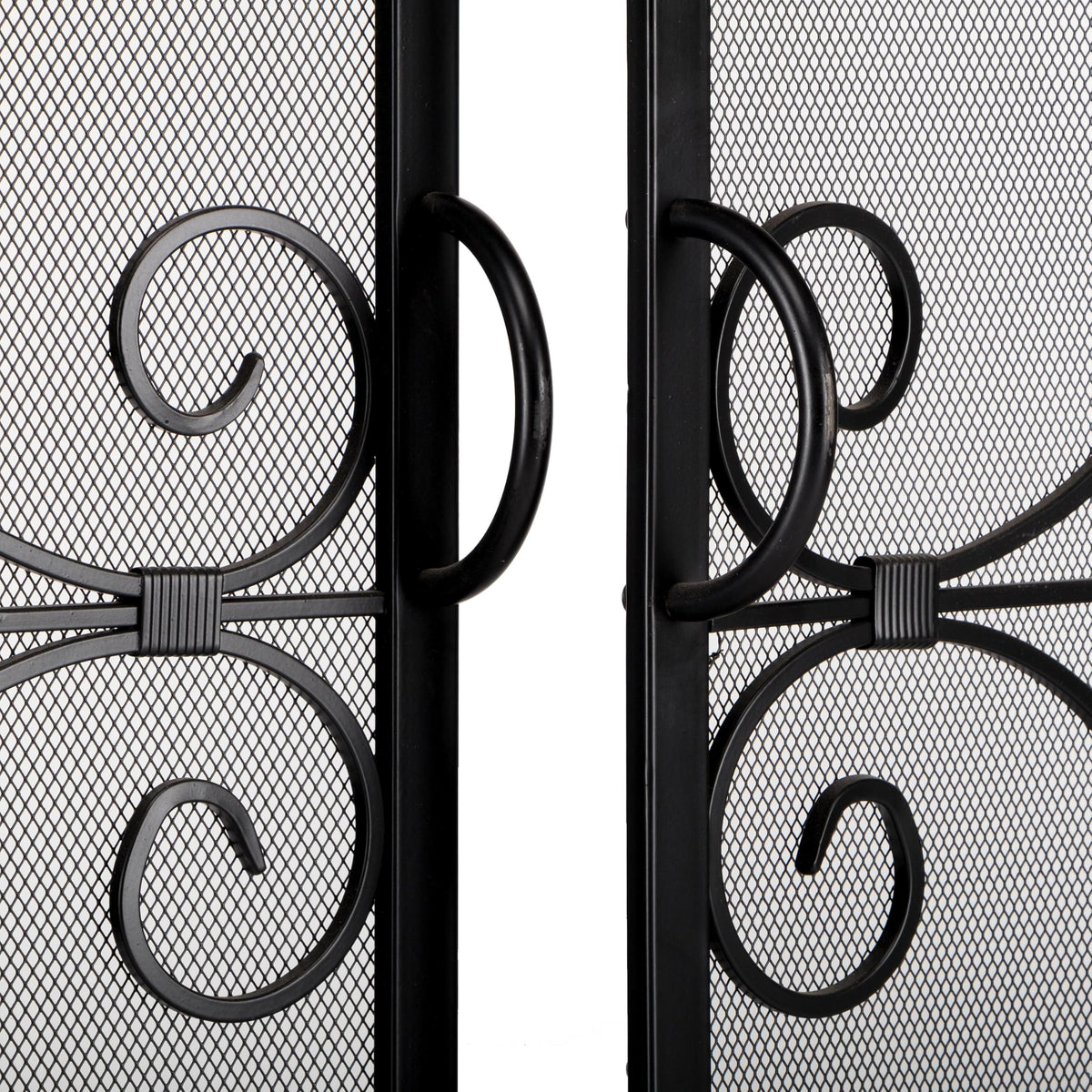 Black Metal Fireplace Screen A32563