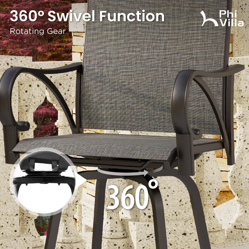 Set of 4 Swivel Outdoor Bar Stools F7087