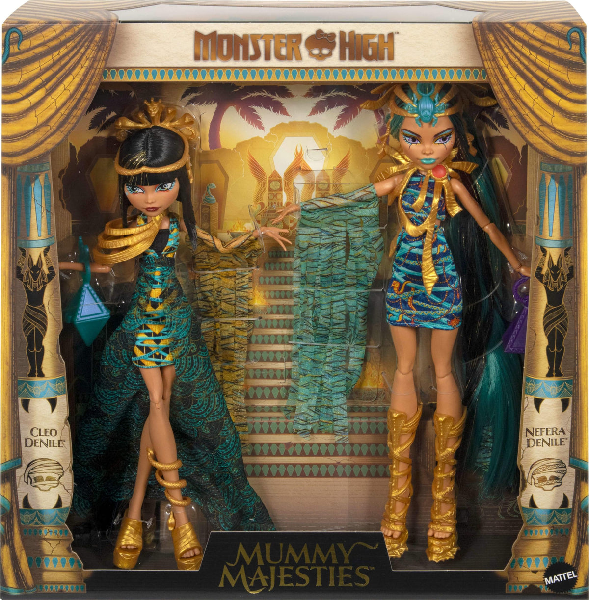 Fashion Doll Set 2-Pack with Golden Accessories & Clothes O379