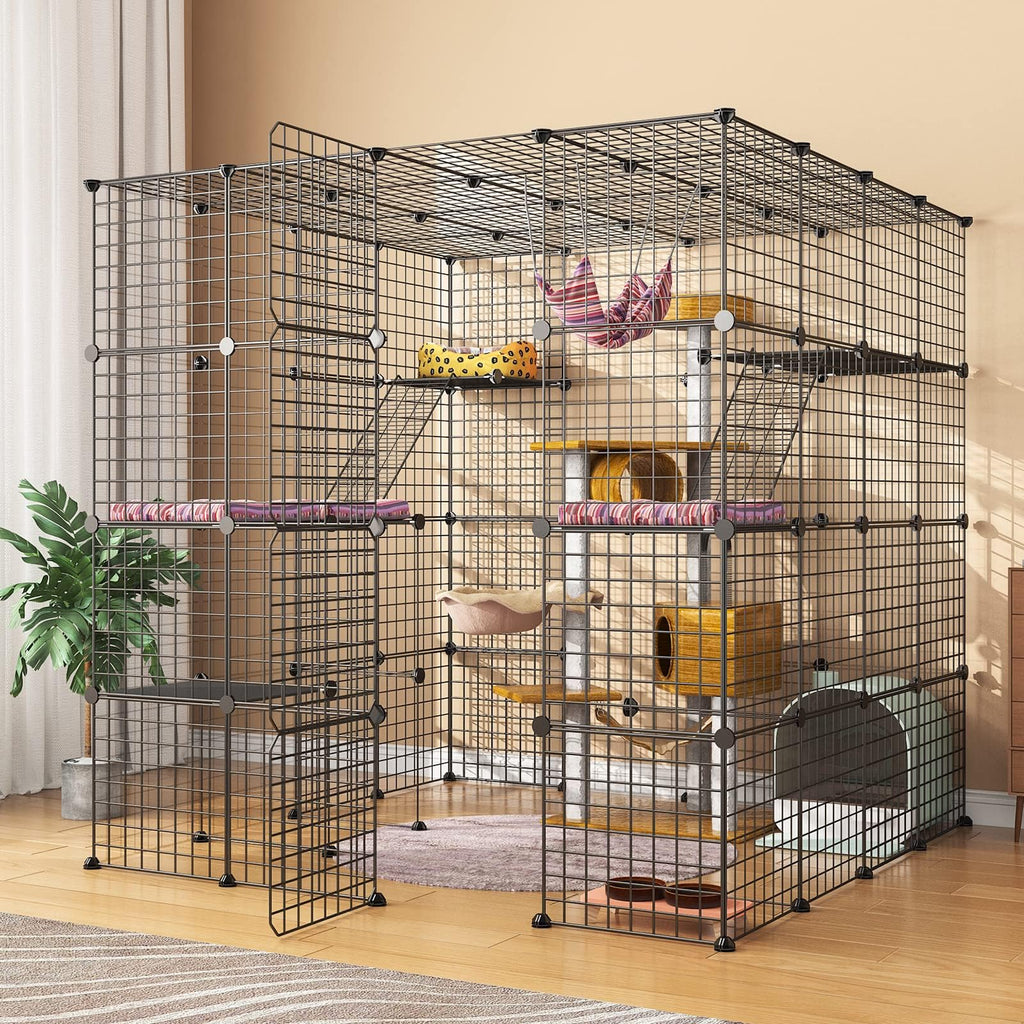 Large Indoor Cat Playpen Metal Wire Cage 55L x 55W x 55H Inchs J2074