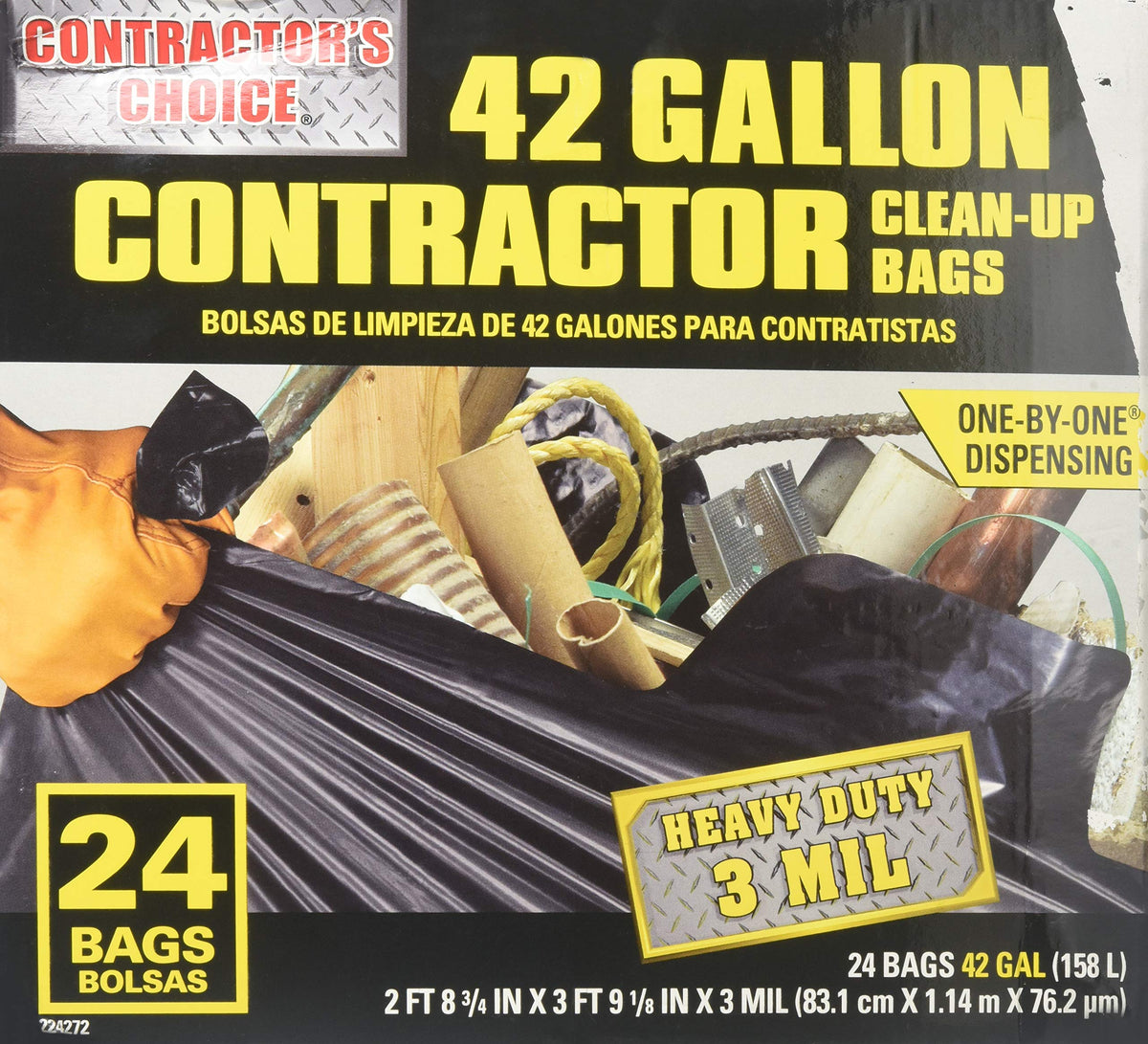 42-Gallon Outdoor Construction Trash Bags R6111