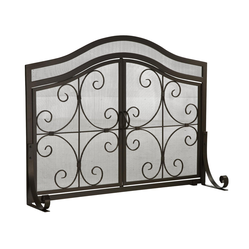 Black Metal Fireplace Screen A32563