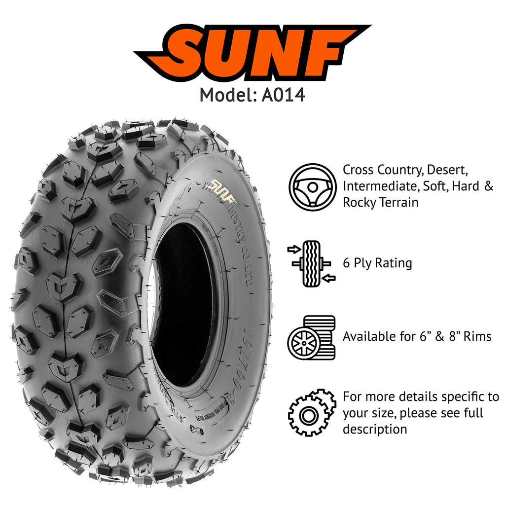 19x7-8 Knobby ATV & Go Kart Tires, Tubeless Pair of 2 C6496