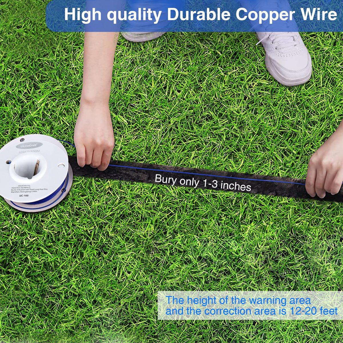 In-Ground Electric Dog Fence System with 2 Collars J819